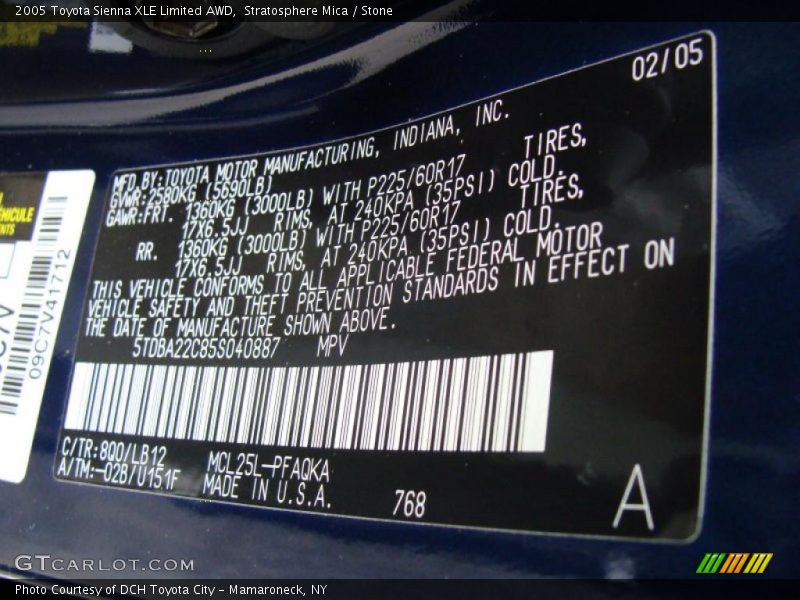 Stratosphere Mica / Stone 2005 Toyota Sienna XLE Limited AWD