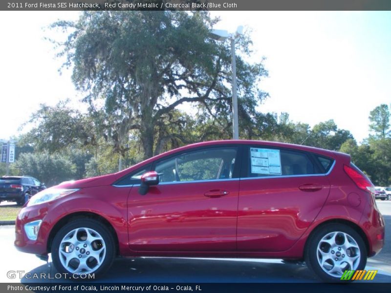 Red Candy Metallic / Charcoal Black/Blue Cloth 2011 Ford Fiesta SES Hatchback