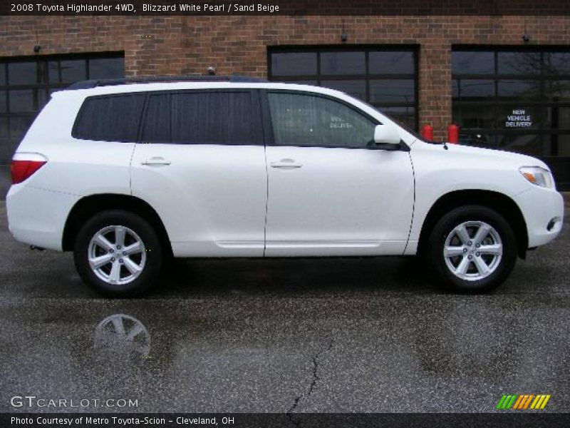 Blizzard White Pearl / Sand Beige 2008 Toyota Highlander 4WD