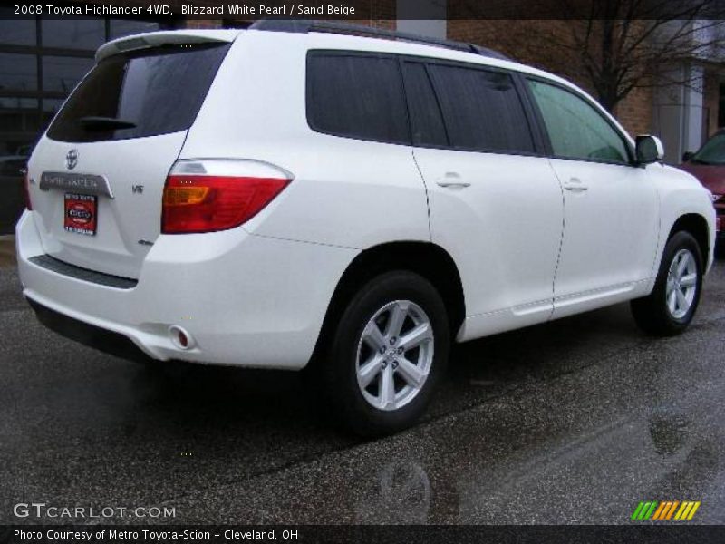 Blizzard White Pearl / Sand Beige 2008 Toyota Highlander 4WD