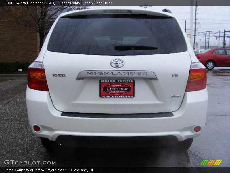 Blizzard White Pearl / Sand Beige 2008 Toyota Highlander 4WD