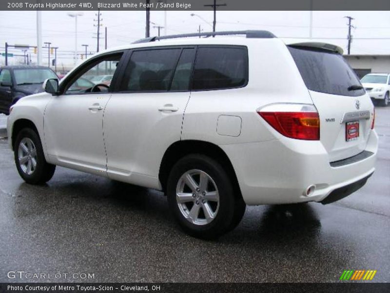 Blizzard White Pearl / Sand Beige 2008 Toyota Highlander 4WD
