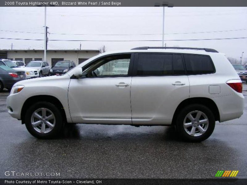 Blizzard White Pearl / Sand Beige 2008 Toyota Highlander 4WD