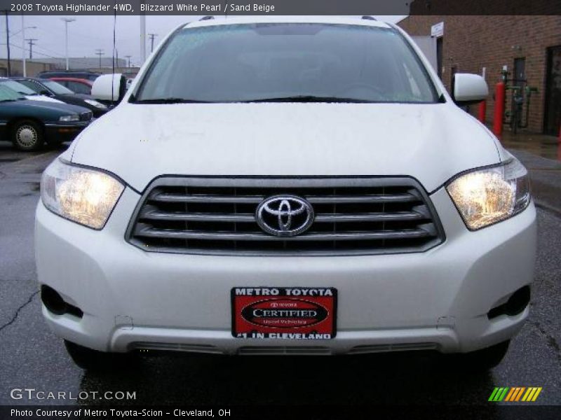 Blizzard White Pearl / Sand Beige 2008 Toyota Highlander 4WD