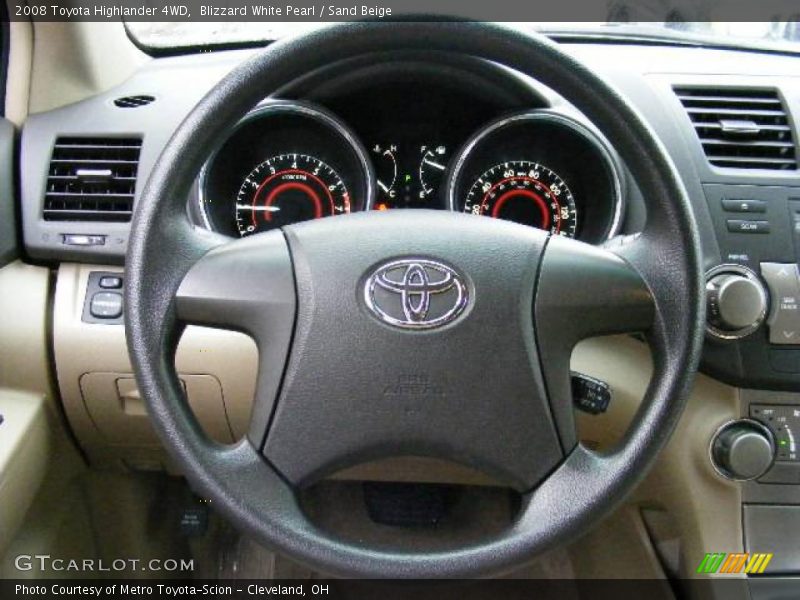 Blizzard White Pearl / Sand Beige 2008 Toyota Highlander 4WD