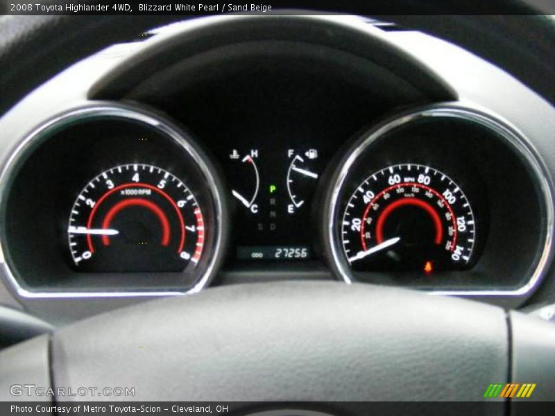 Blizzard White Pearl / Sand Beige 2008 Toyota Highlander 4WD