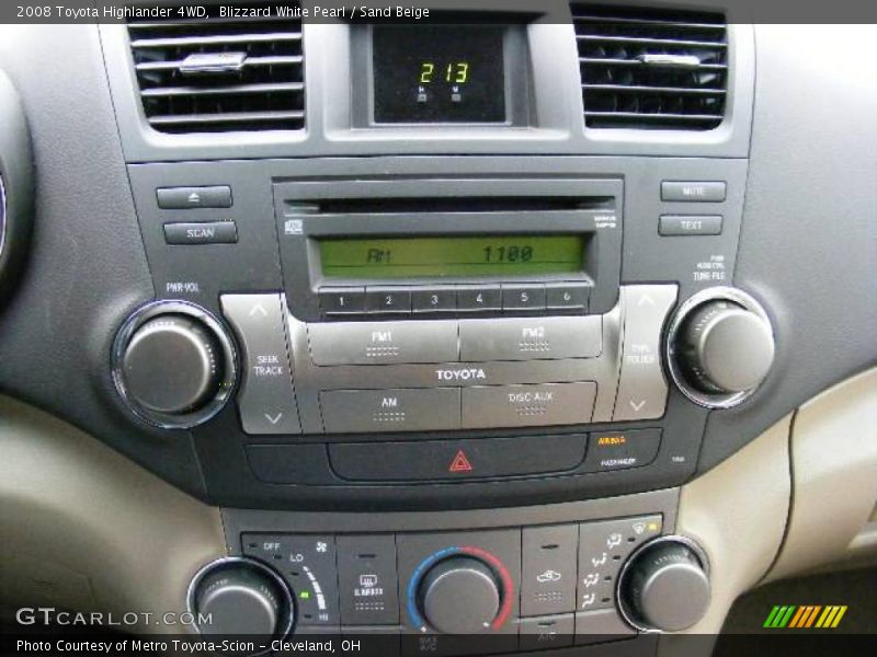 Blizzard White Pearl / Sand Beige 2008 Toyota Highlander 4WD