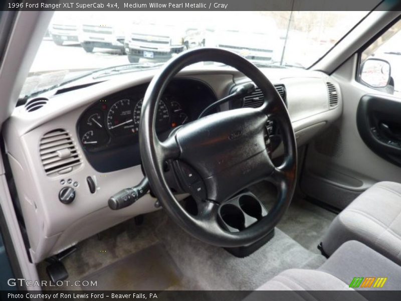 Medium Willow Pearl Metallic / Gray 1996 Ford Ranger XLT SuperCab 4x4