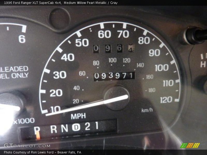 Medium Willow Pearl Metallic / Gray 1996 Ford Ranger XLT SuperCab 4x4