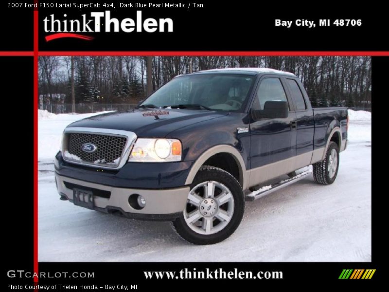 Dark Blue Pearl Metallic / Tan 2007 Ford F150 Lariat SuperCab 4x4