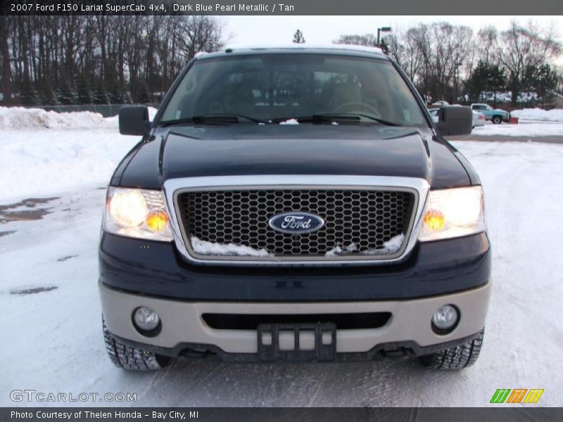 Dark Blue Pearl Metallic / Tan 2007 Ford F150 Lariat SuperCab 4x4