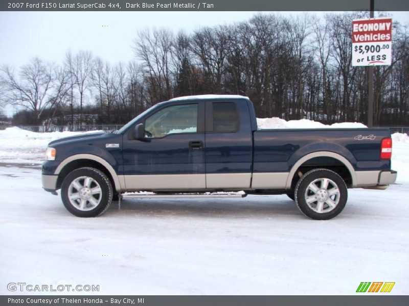 Dark Blue Pearl Metallic / Tan 2007 Ford F150 Lariat SuperCab 4x4