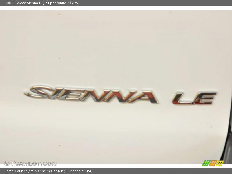 Super White / Gray 2000 Toyota Sienna LE