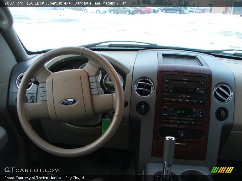 Dark Blue Pearl Metallic / Tan 2007 Ford F150 Lariat SuperCab 4x4