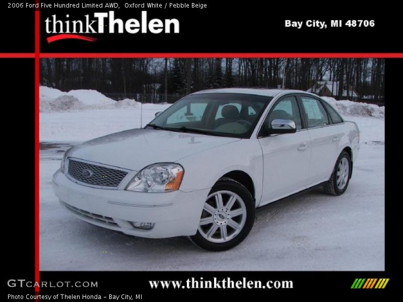 Oxford White / Pebble Beige 2006 Ford Five Hundred Limited AWD