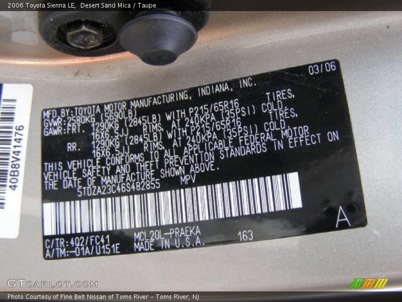 Desert Sand Mica / Taupe 2006 Toyota Sienna LE