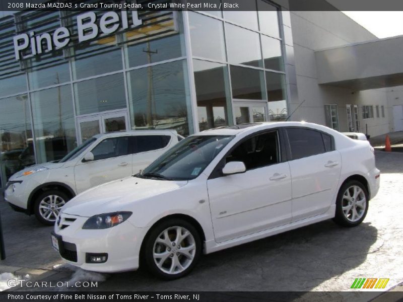 Crystal White Pearl Mica / Black 2008 Mazda MAZDA3 s Grand Touring Sedan