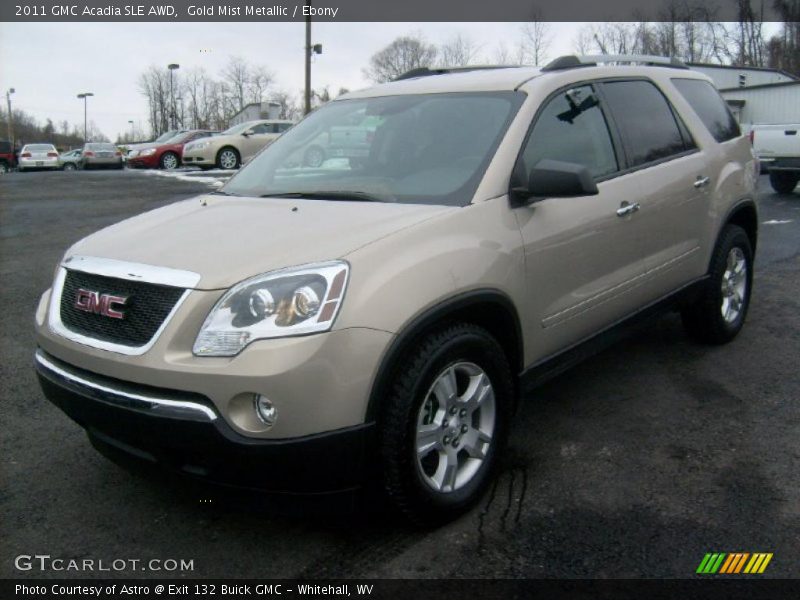 Gold Mist Metallic / Ebony 2011 GMC Acadia SLE AWD