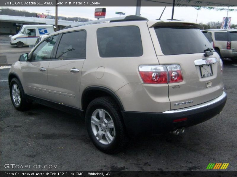Gold Mist Metallic / Ebony 2011 GMC Acadia SLE AWD