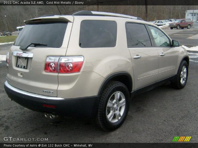 Gold Mist Metallic / Ebony 2011 GMC Acadia SLE AWD