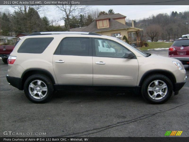 Gold Mist Metallic / Ebony 2011 GMC Acadia SLE AWD