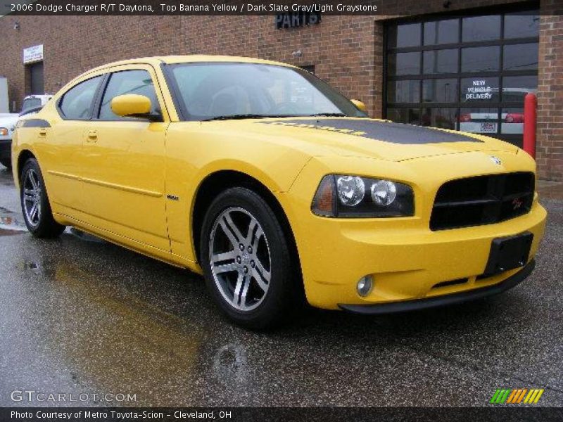 Top Banana Yellow / Dark Slate Gray/Light Graystone 2006 Dodge Charger R/T Daytona
