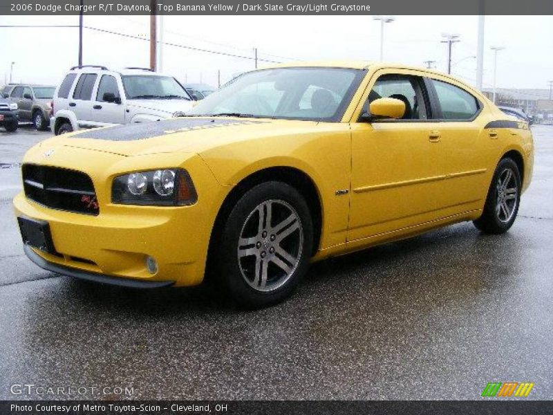 Top Banana Yellow / Dark Slate Gray/Light Graystone 2006 Dodge Charger R/T Daytona