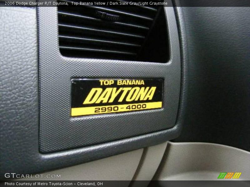 Top Banana Yellow / Dark Slate Gray/Light Graystone 2006 Dodge Charger R/T Daytona