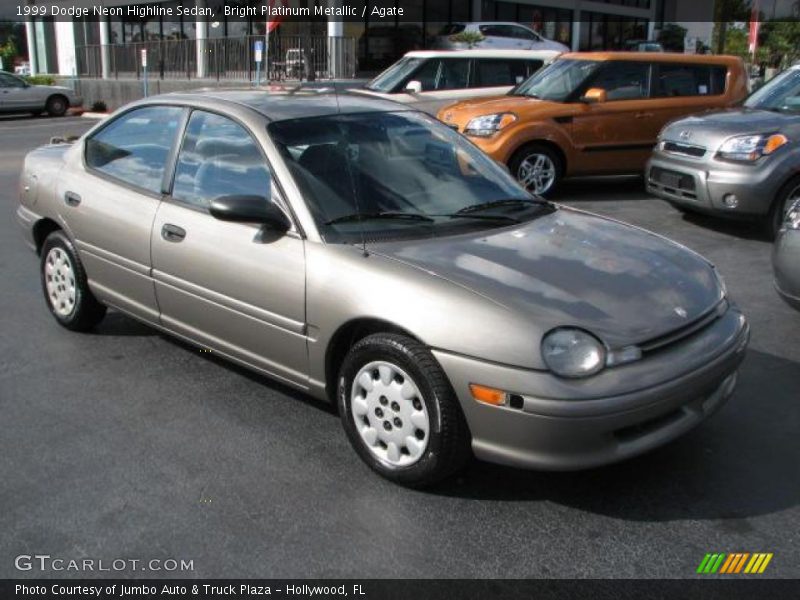 Bright Platinum Metallic / Agate 1999 Dodge Neon Highline Sedan