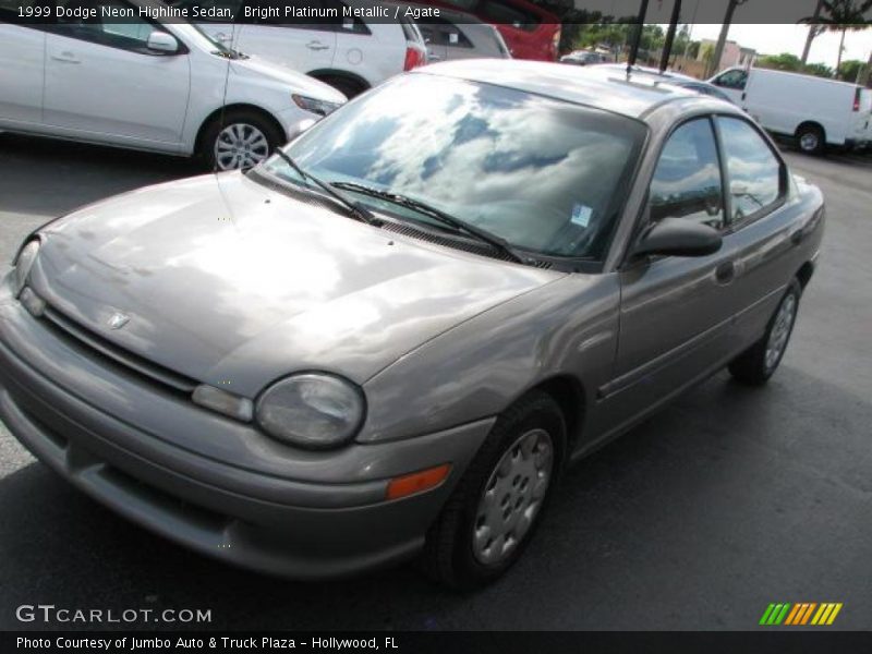 Bright Platinum Metallic / Agate 1999 Dodge Neon Highline Sedan