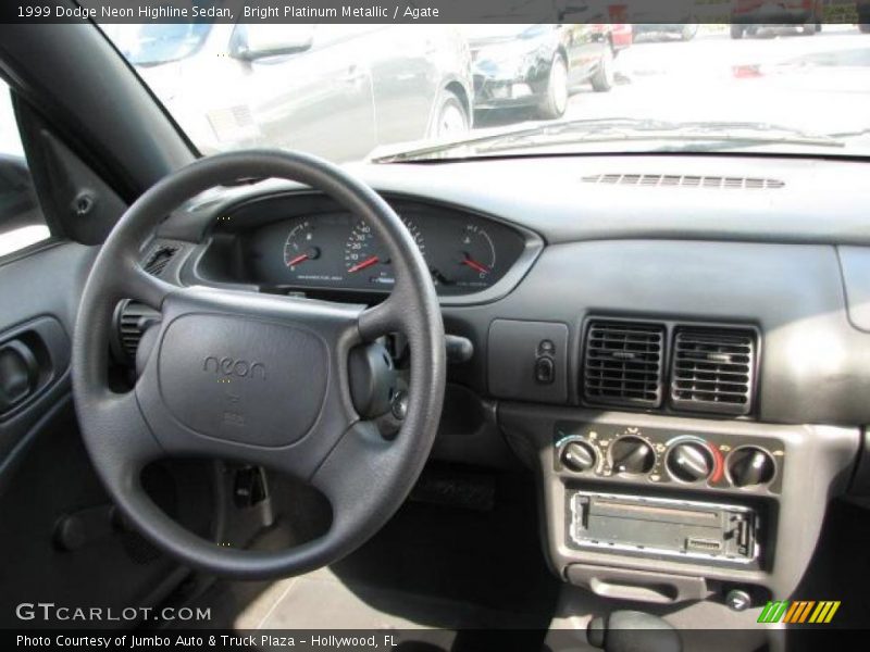 Bright Platinum Metallic / Agate 1999 Dodge Neon Highline Sedan