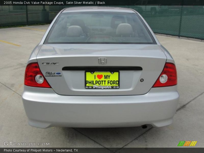 Satin Silver Metallic / Black 2005 Honda Civic Value Package Coupe