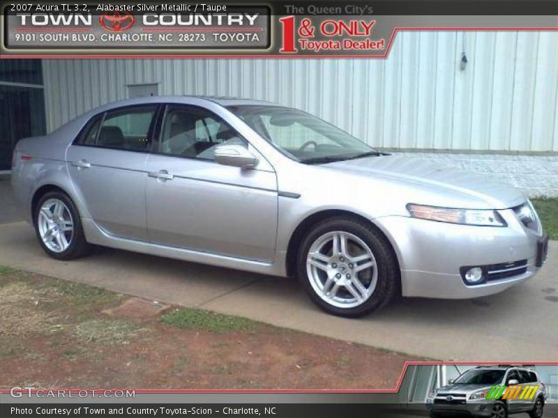 Alabaster Silver Metallic / Taupe 2007 Acura TL 3.2
