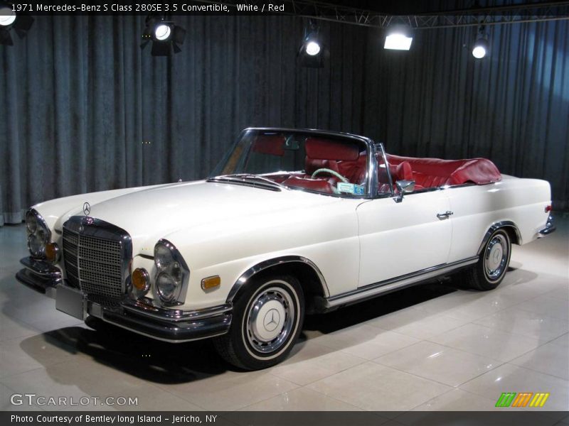 White / Red 1971 Mercedes-Benz S Class 280SE 3.5 Convertible