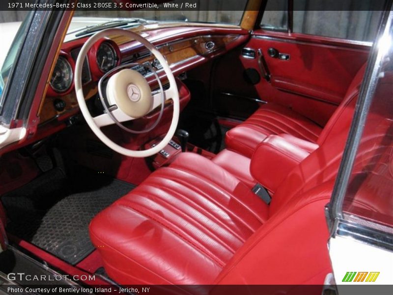 White / Red 1971 Mercedes-Benz S Class 280SE 3.5 Convertible