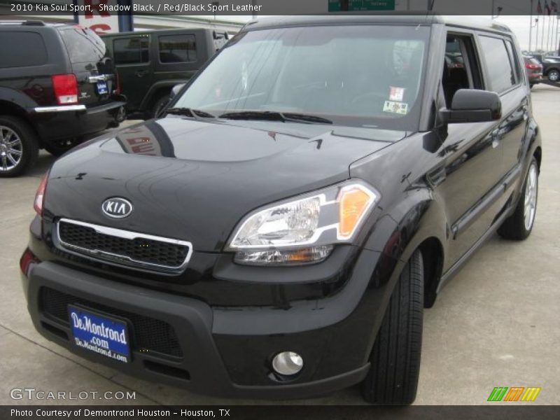 Shadow Black / Red/Black Sport Leather 2010 Kia Soul Sport