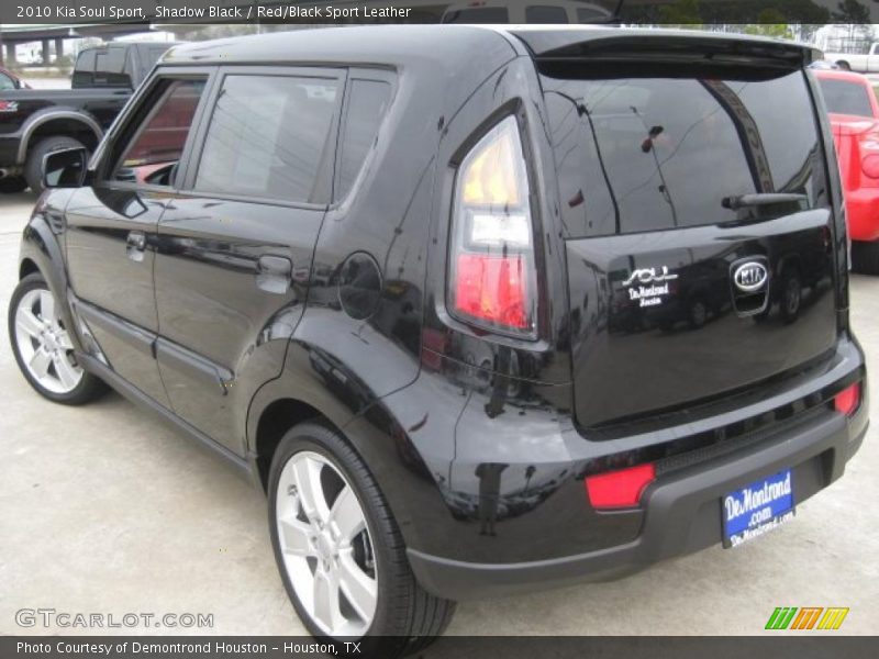 Shadow Black / Red/Black Sport Leather 2010 Kia Soul Sport