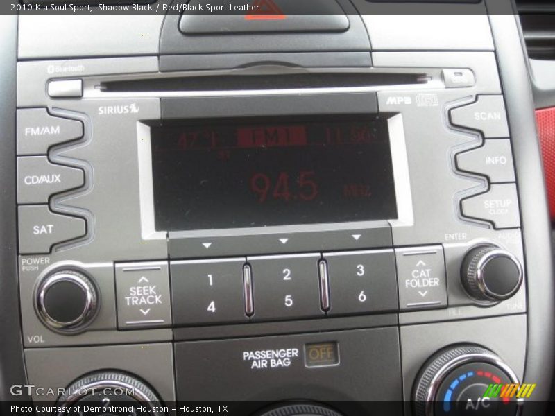 Shadow Black / Red/Black Sport Leather 2010 Kia Soul Sport