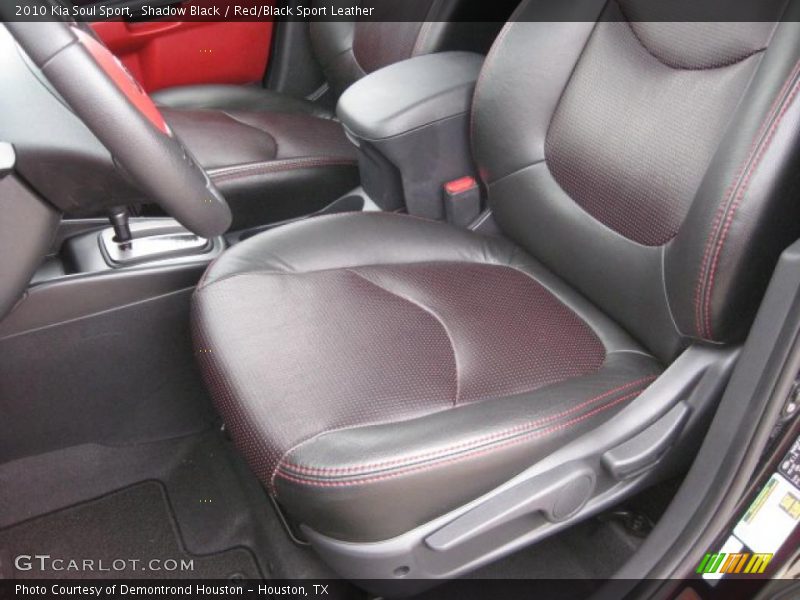 Shadow Black / Red/Black Sport Leather 2010 Kia Soul Sport
