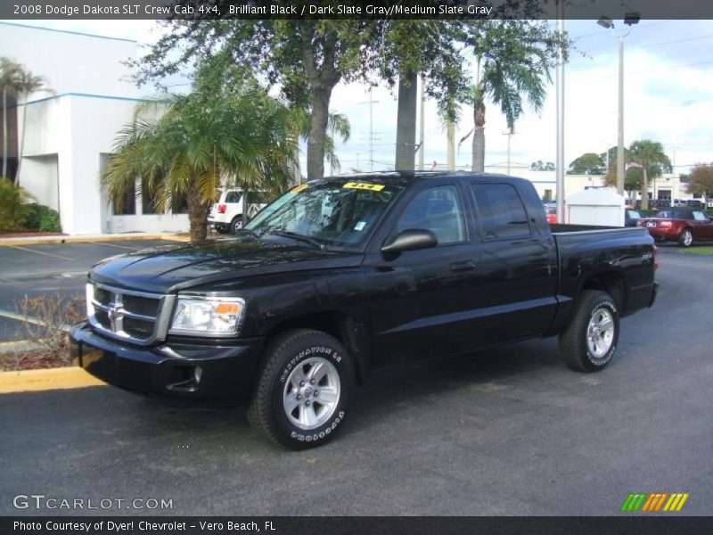 Brilliant Black / Dark Slate Gray/Medium Slate Gray 2008 Dodge Dakota SLT Crew Cab 4x4