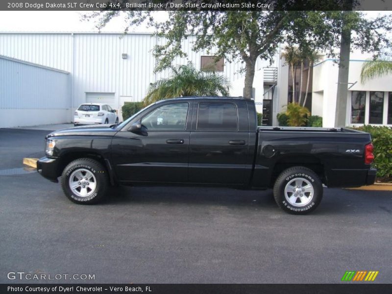 Brilliant Black / Dark Slate Gray/Medium Slate Gray 2008 Dodge Dakota SLT Crew Cab 4x4
