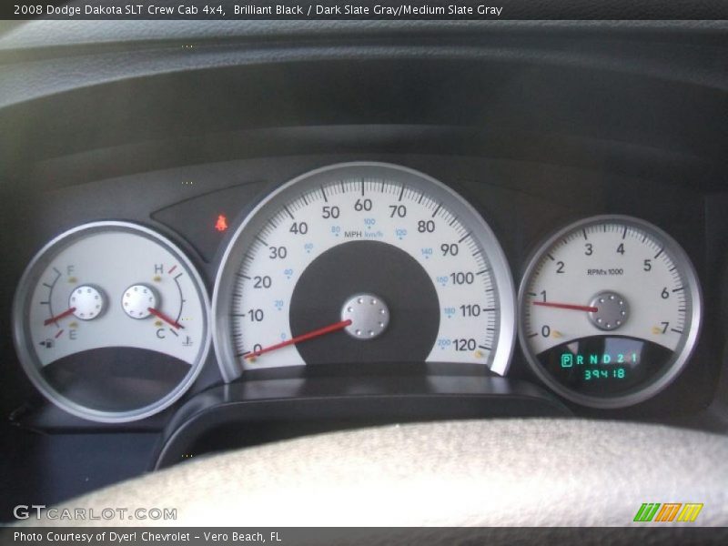 Brilliant Black / Dark Slate Gray/Medium Slate Gray 2008 Dodge Dakota SLT Crew Cab 4x4