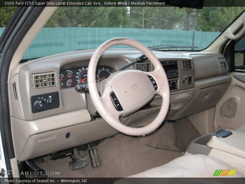 Oxford White / Medium Parchment 2000 Ford F250 Super Duty Lariat Extended Cab 4x4