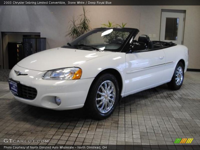 Stone White / Deep Royal Blue 2003 Chrysler Sebring Limited Convertible