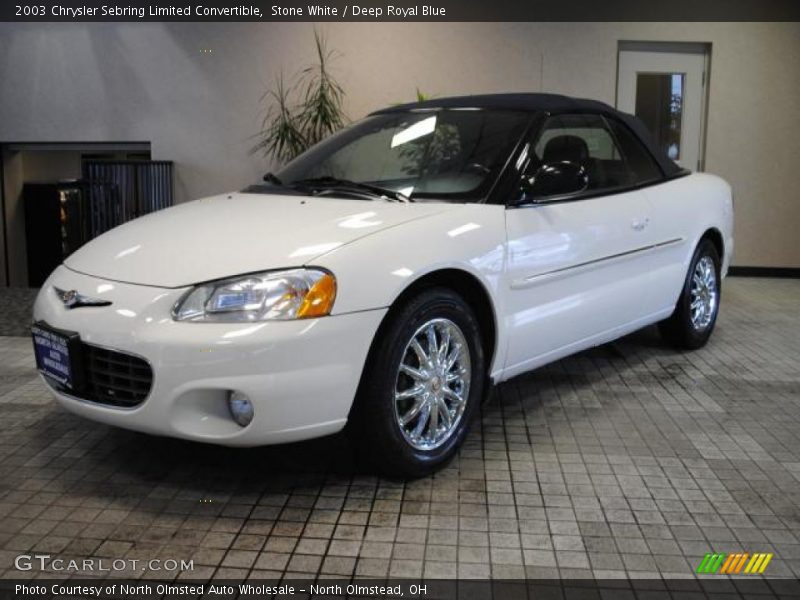 Stone White / Deep Royal Blue 2003 Chrysler Sebring Limited Convertible