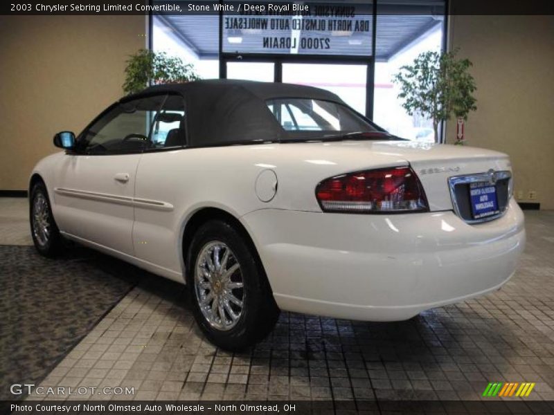 Stone White / Deep Royal Blue 2003 Chrysler Sebring Limited Convertible