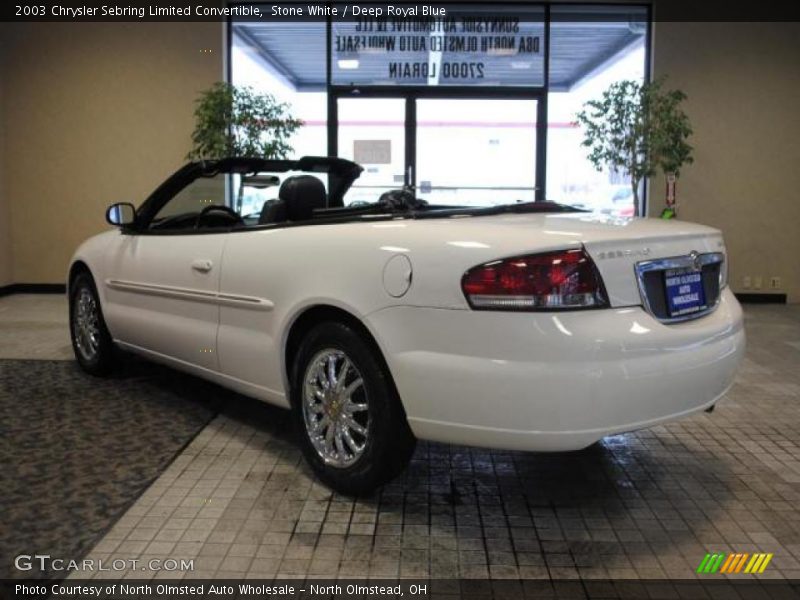 Stone White / Deep Royal Blue 2003 Chrysler Sebring Limited Convertible