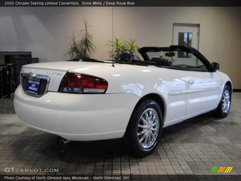 Stone White / Deep Royal Blue 2003 Chrysler Sebring Limited Convertible