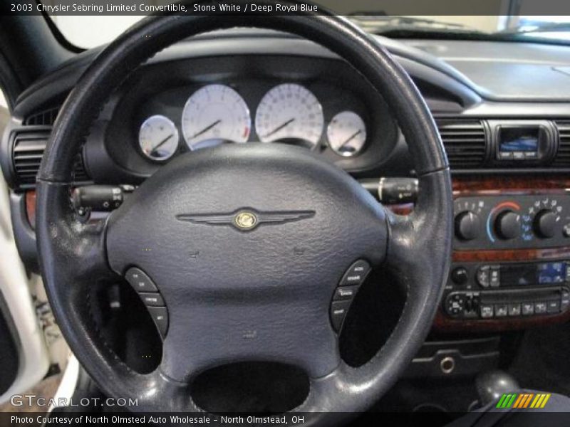 Stone White / Deep Royal Blue 2003 Chrysler Sebring Limited Convertible