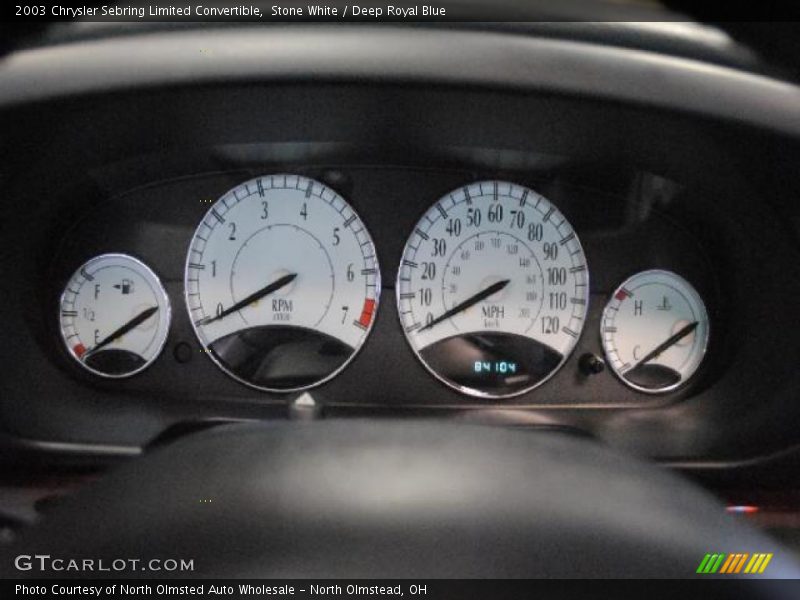 Stone White / Deep Royal Blue 2003 Chrysler Sebring Limited Convertible